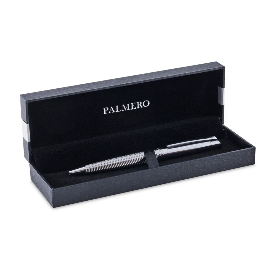 Palmero Ariosto Ballpoint Pen Fine Point 1 mm Silver Color New In Gift Box - Picture 2 of 9